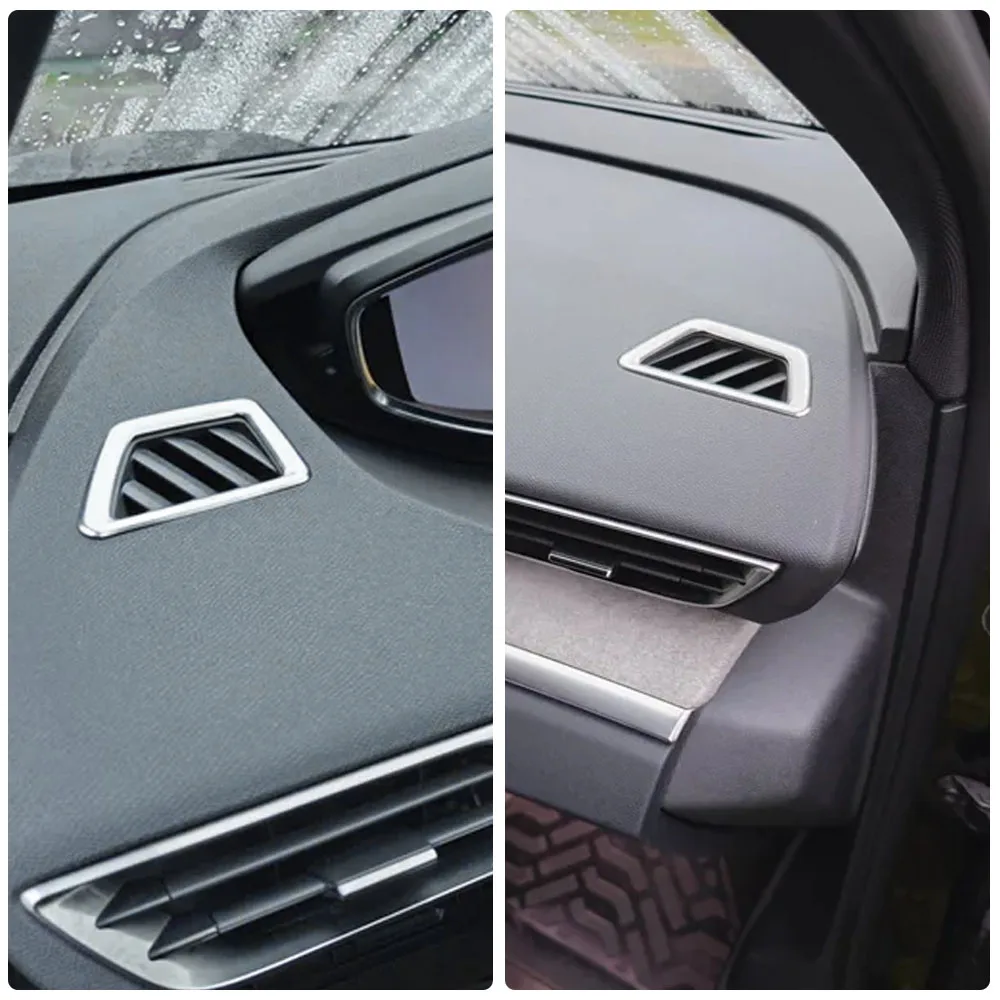 For Peugeot 5008 3008 GT 2017-2020 LHD Car Front Air Conditioner Outlet Decoration Covers Trim 2pcs/set Car Styling