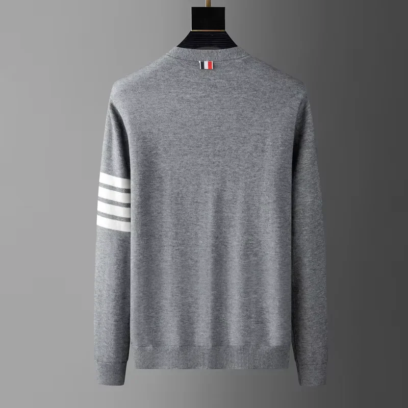 High end brand knitted cardigan men\'s spring and autumn new classic stripe trend Korean casual side slit V-neck sweater coat