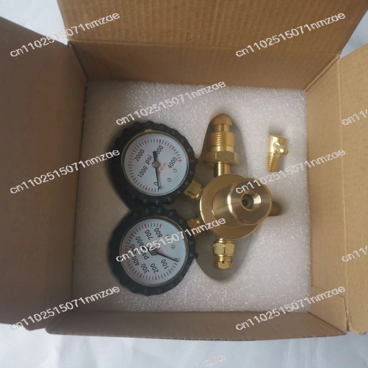 CGA580 Nitrogen Regulator Full Brass High Pressure Gas Regulator 0-800PSI Safety Relief 600PSI For HVAC Purge Testing