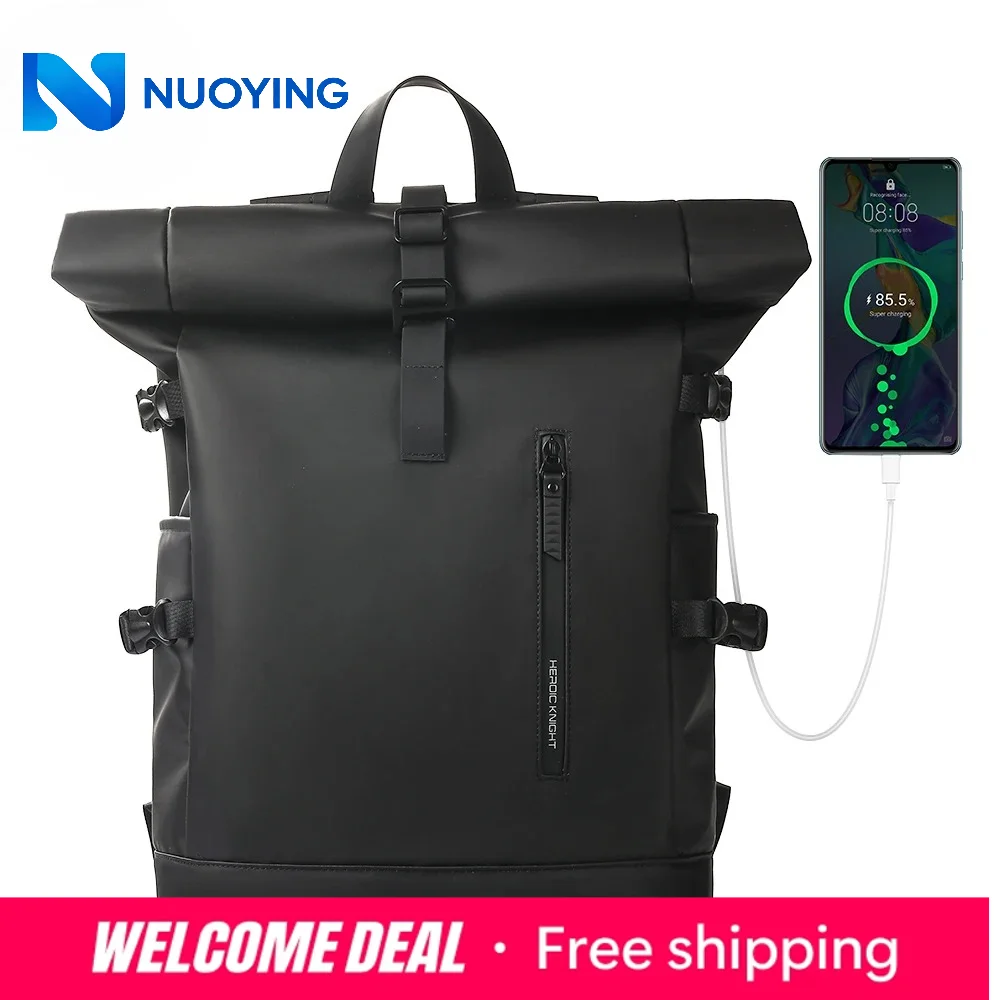 Mochila de viaje expandible HK para hombre, gran capacidad, impermeable, bolsa para ordenador portátil de 15,6 pulgadas, mochila para senderismo, mochila para ciclismo con puerto USB