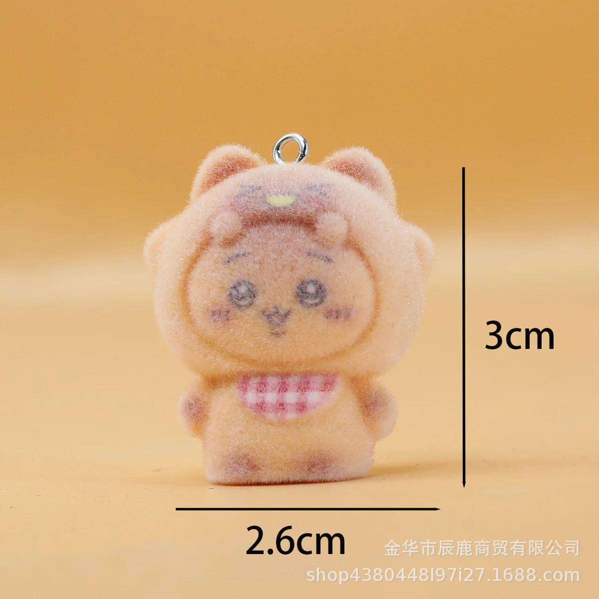 Cute Mini Chiikawa Flocked Resin Animal Charms 3D Figurine DIY Keychain and Bag Pendant Accessories for Fans Collection