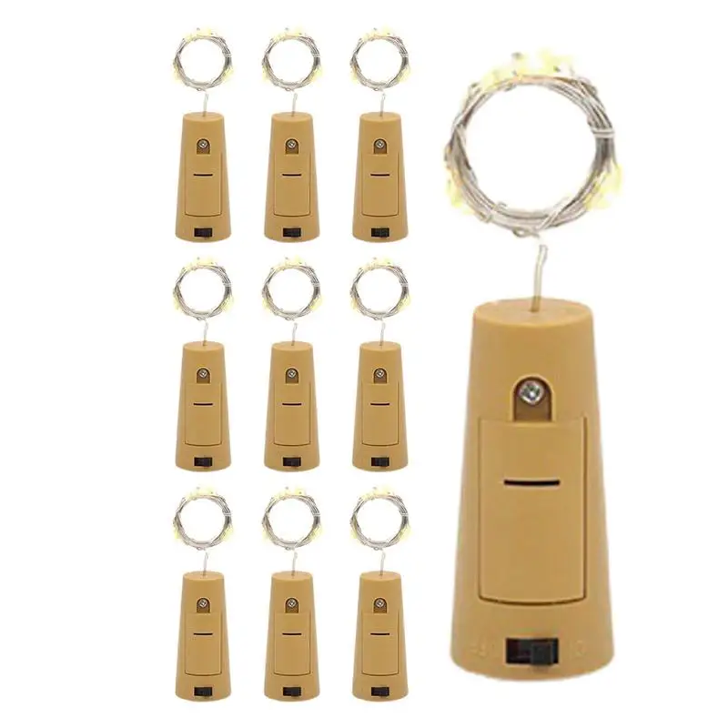 Wine Bottle Cork Lights 10 Pack 2M LED Wine Bottle Light LED Bottle Lights Battery Operated Fairy String Lights With 3 Speed