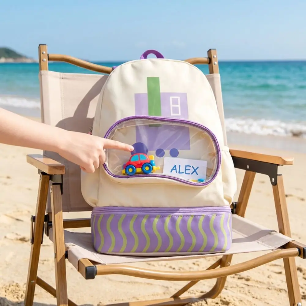 Wasserdichte Schwimm-Aufbewahrungstasche Cartoon-Design Nass-Trocken-Trennung Schwimm-Rucksack Doppelschulter-Schuhfach – Detail 9