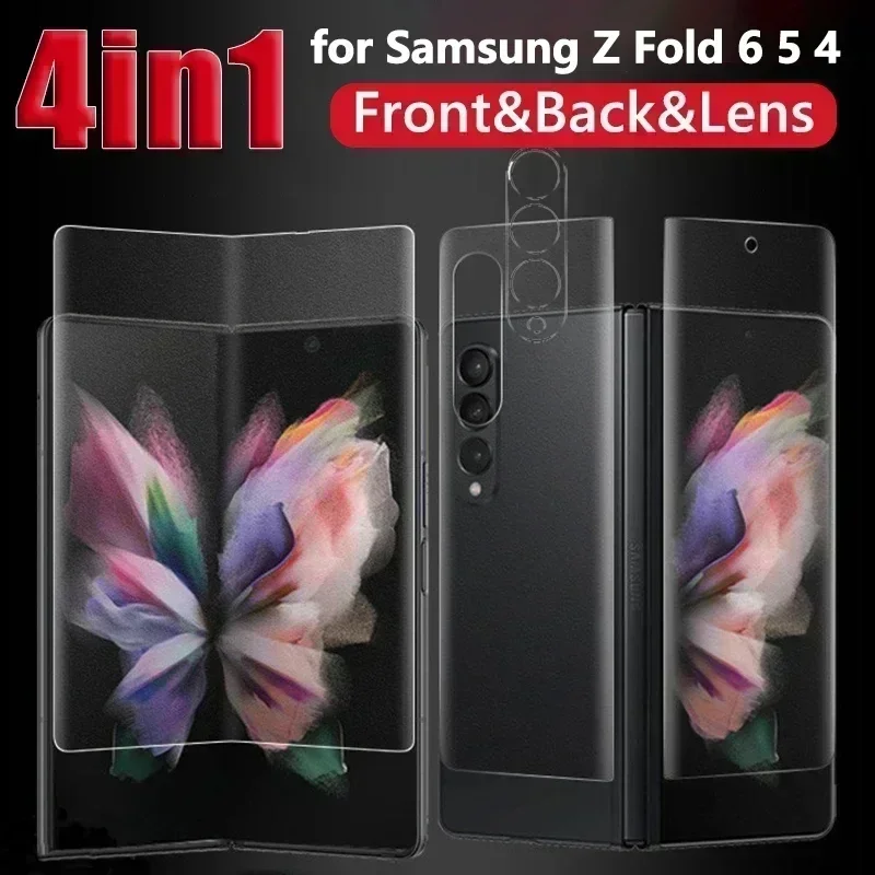 

Гидрогелевая пленка для Samsung Z Fold 4 5 6, защита для переднего и заднего экрана, закаленное стекло для объектива камеры для Galaxy Z Fold6 Fold5 Fold4