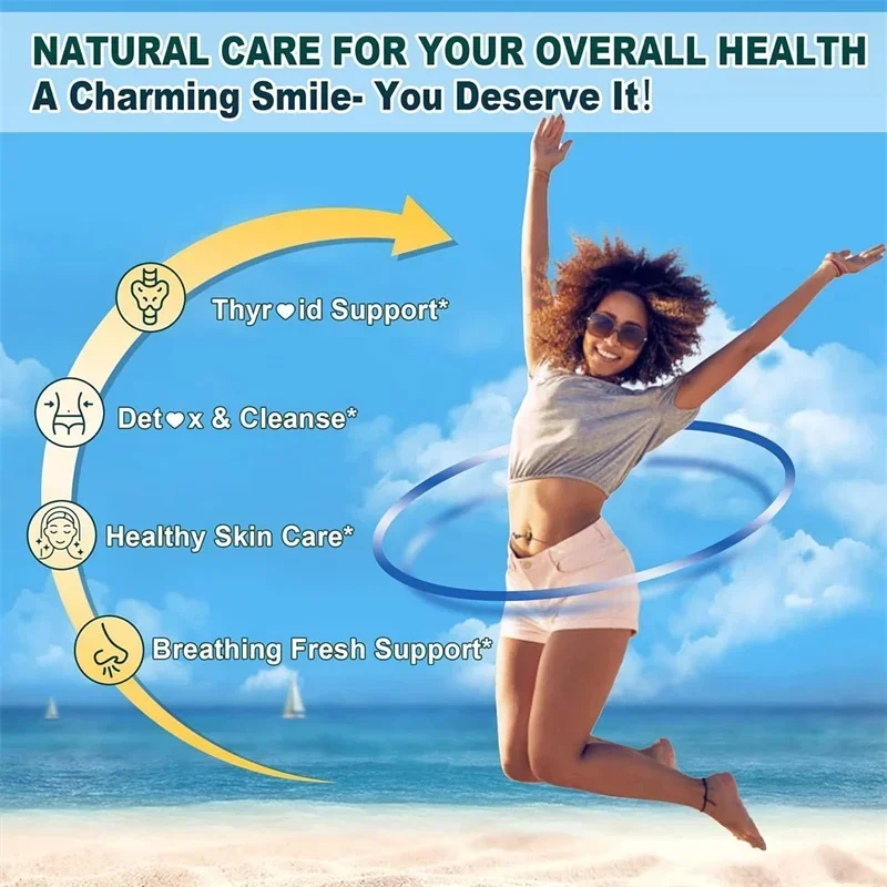 علكات طحالب البحر - مع طحلب البحر الأيرلندي وجذر الأرقطيون - تحسين صحة الجلد والعظام والمفاصل، وتنظيف الأمعاء - 60 علكة