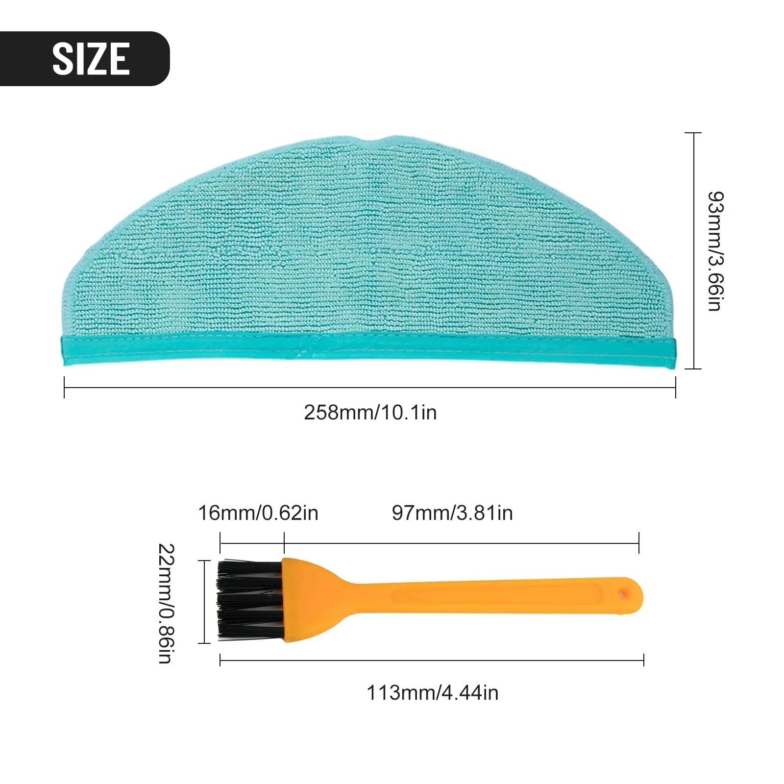 4/10pcs Mop Pad + 1 PC แปรงทําความสะอาดสําหรับ Cecotec Conga 8090 Ultra / 9090 AI หุ่นยนต์เครื่องดูดฝุ่นอุปกรณ์เสริม