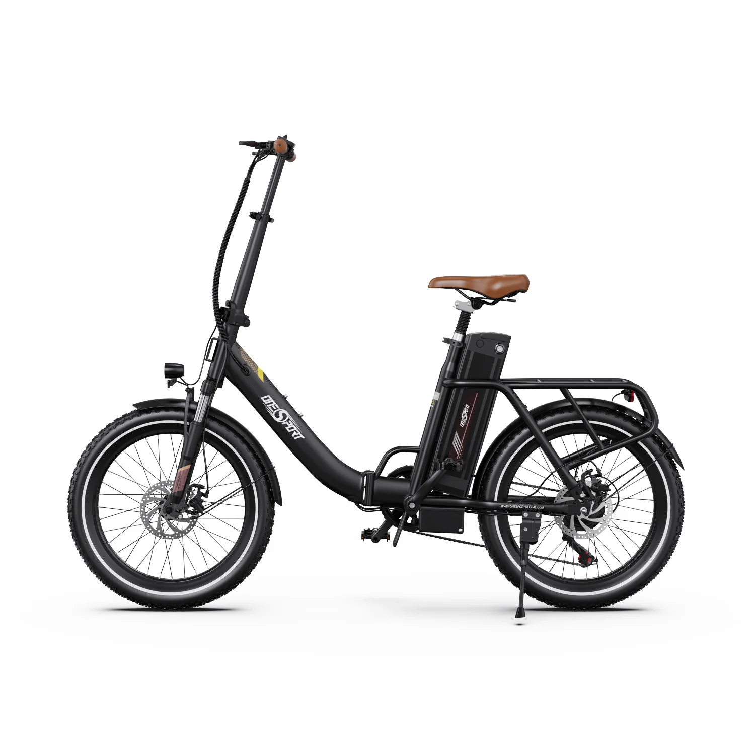 ONESPORT OT16-2 E-bike 250W motor 48V17AH accu dubbele vering opvouwbare elektrische fiets 20*3 inch banden elektrische fiets voor woon-werkverkeer