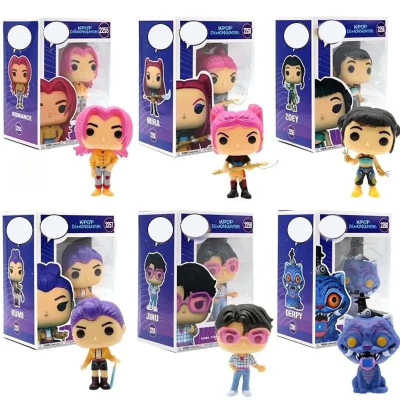 6個入り K-POP デモンズハンターズ アニメフィギュア ルミ ゾイ ミラ サジャ ボーイズ アクションフィギュア コスプレ ビニール製オーナメント フィギュア おもちゃ ファンギフト