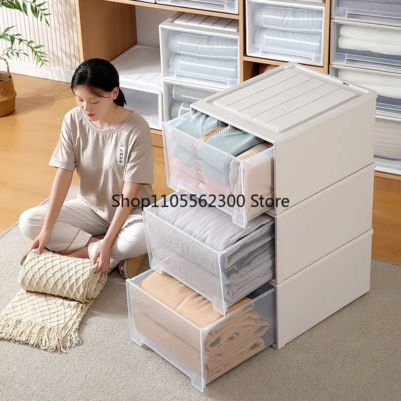 1PC Transparent Single-Layer Drawer Storage Box Combinable Cabinet for Cosmetics Jewelry Underwear & Clothing Organizer