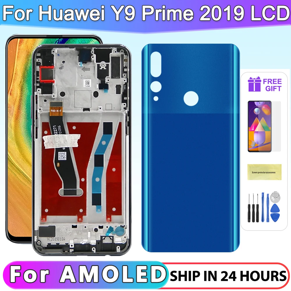 6.59\'\' AMOLED Display For Huawei Y9 Prime 2019 Lcd Touch Screen Digitizer Assembly For huawei P Smart Z STK-LX1 LCD Replacement