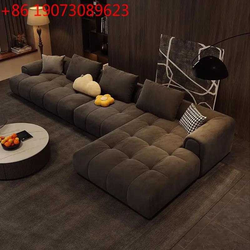 

Итальянский минималистичный современный светлый роскошный маленькая квартира гостиная кремовый ветер прямой ряд облако слоеный хлопковый диван