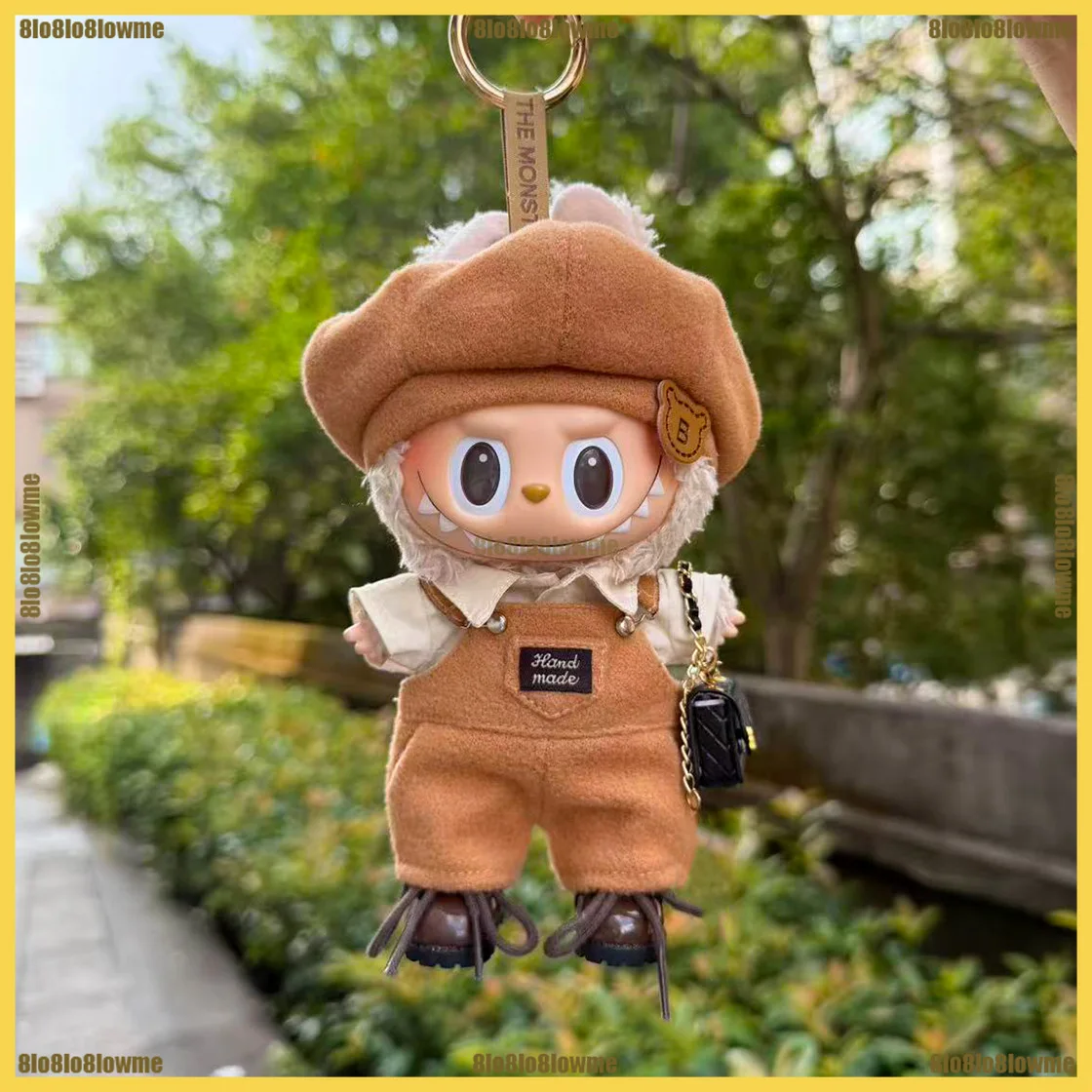 

Одежда для Labubu, милый осенне-зимний берет, комплект брюк на подтяжках, мини-плюшевая кукла, одежда, модные аксессуары для кукол, подарок