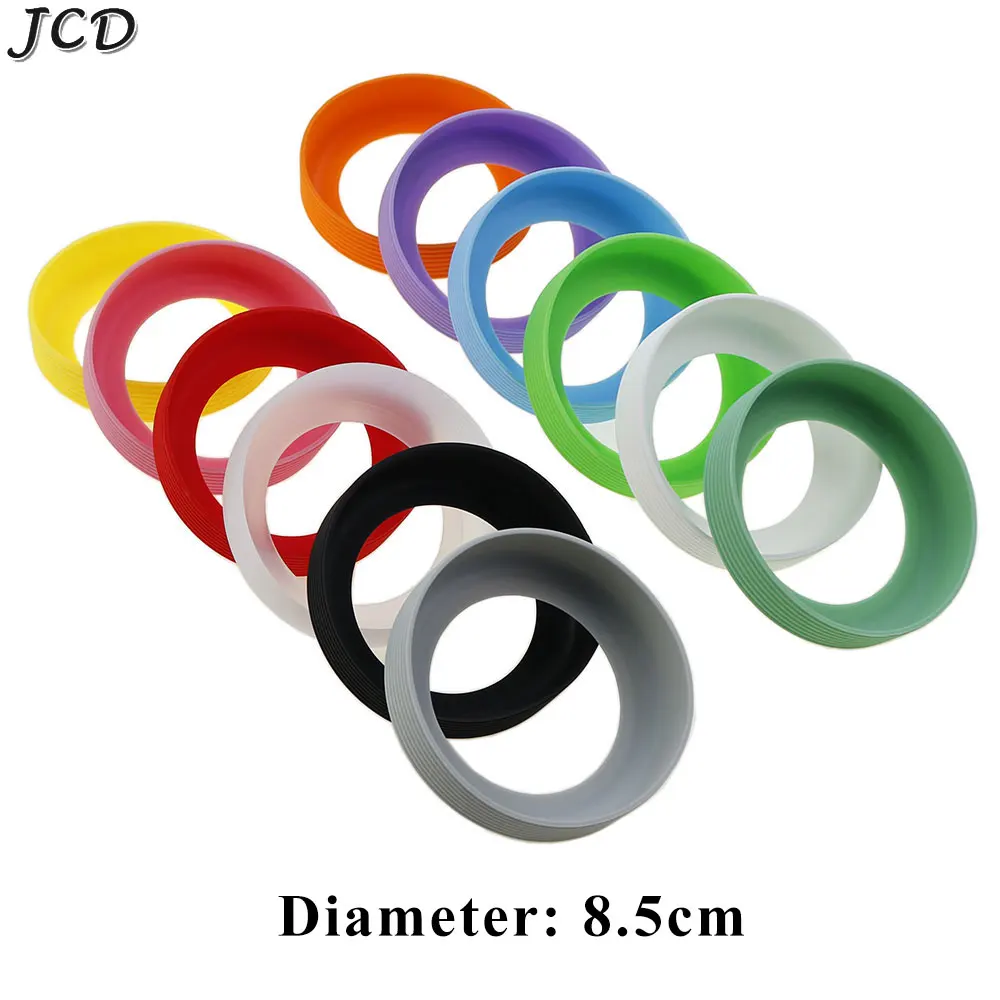 JCD 8.5cm 1Set Anti-Slip Water Bottle Cover Durable Cup Protective Sleeve Threaded Silicone Bottom Sleeve Bottle Accessories