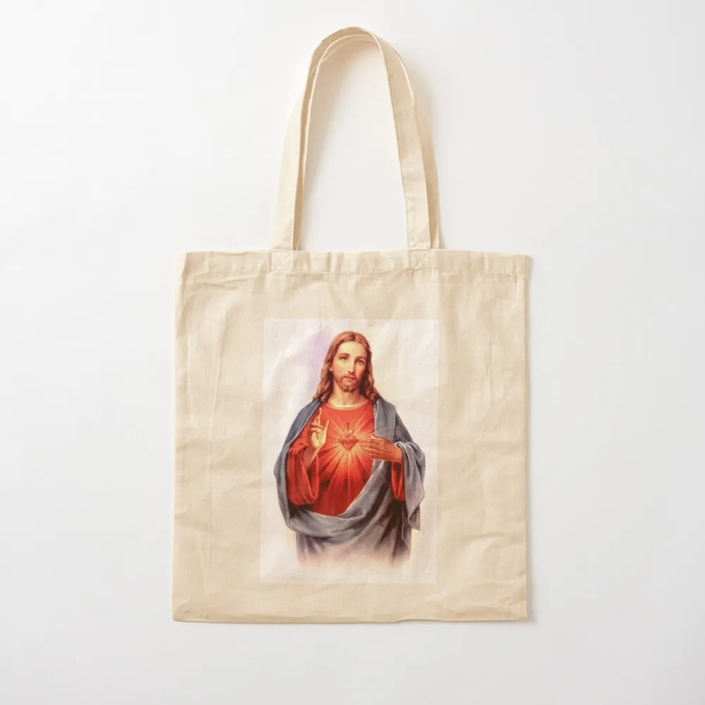 

Sacred Heart of Jesus Tote Bag Fabric bag Women's beach bags large tote bag shopper women