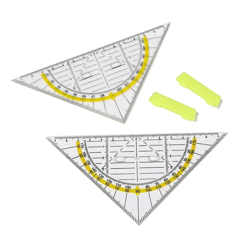 Plastic Set Square Drafting Tools With Handle Triangle Ruler Geometry Transparent Measuring Drawing Tools Students Gift
