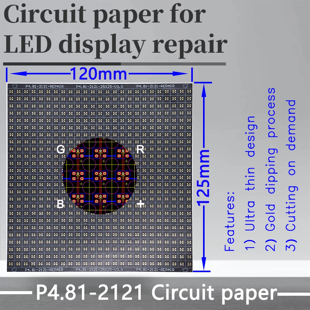 

P4.81-1921-2121(VL) Circuit Paper,Vertical lamp which is usual，120X125mm ,Used for repairing damaged PCB pads