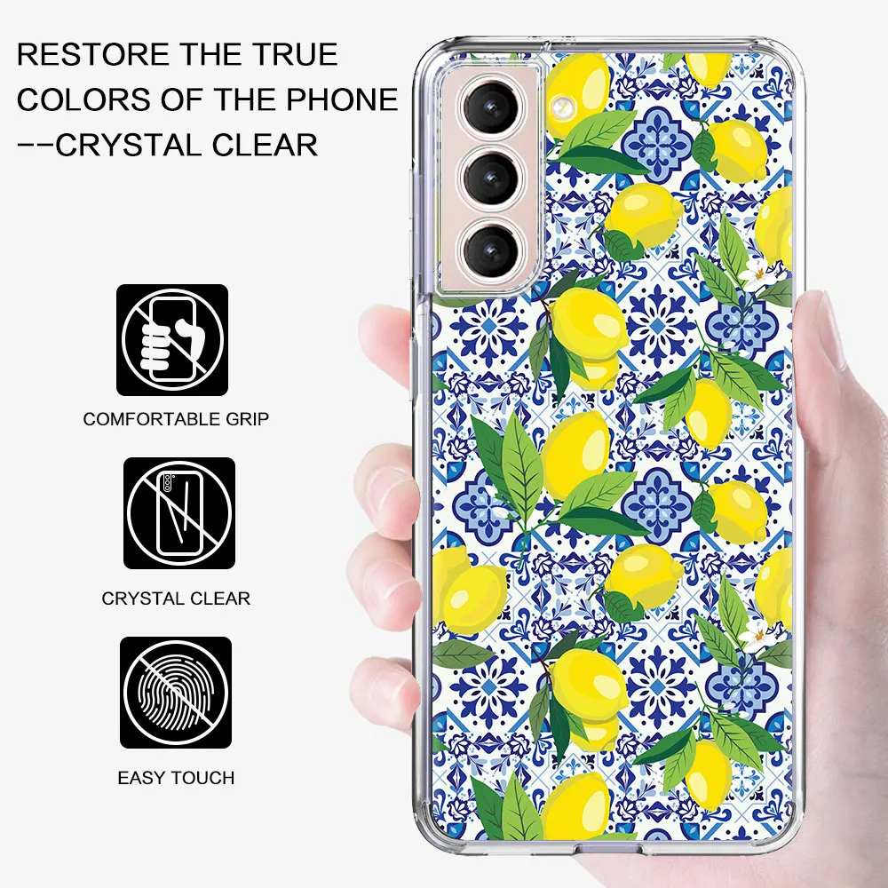 Mediterranean Lemon Soft Case for Samsung Galaxy S23 S24 S21 FE S22 S20 Ultra S9 Plus S10 Lite S10e S8 Transparent Phone Cover