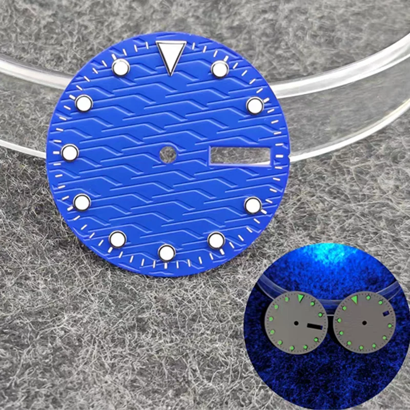 

New 28.5mm NH36 Dial White Black Blue DIY Stereoscopic Surface Green Luminous for NH35/NH36 Movement Watch Parts NH35 Dial