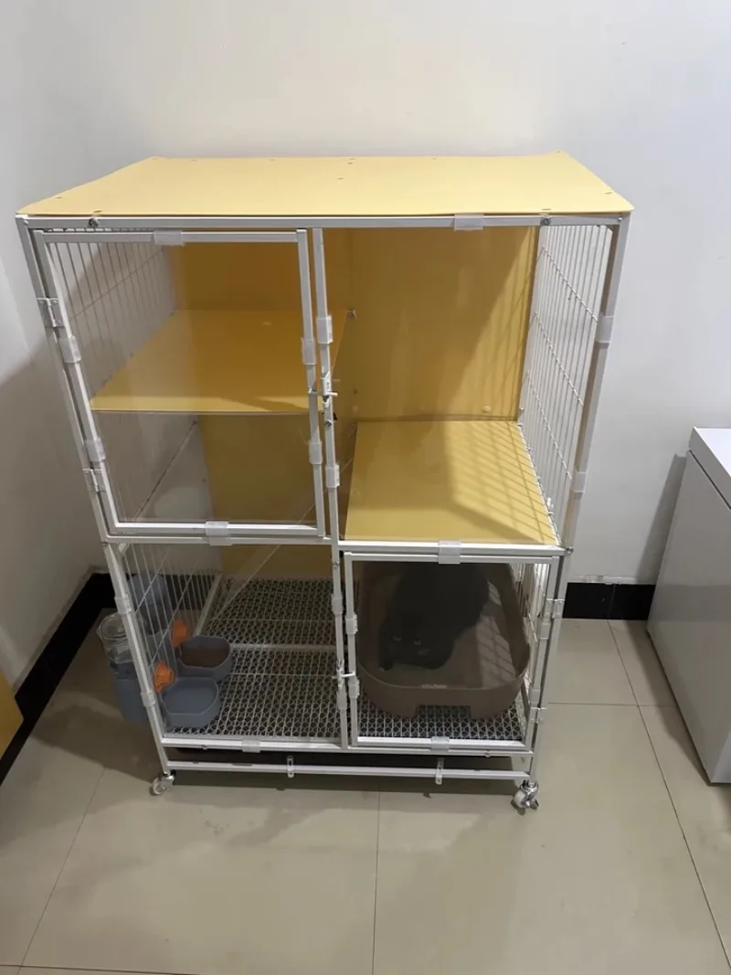 For Cat Cage Household Indoor Villa Large Free Space Double Layer With Toilet Integrated