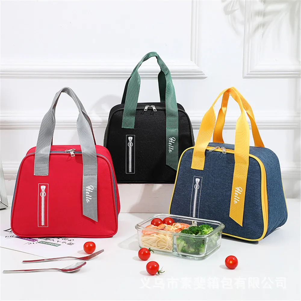 New Portable Lunch Box Large Capacity Cooler Bag Waterproof Oxford Cloth Zipper Thermal Picnic Food Bag For Women Men