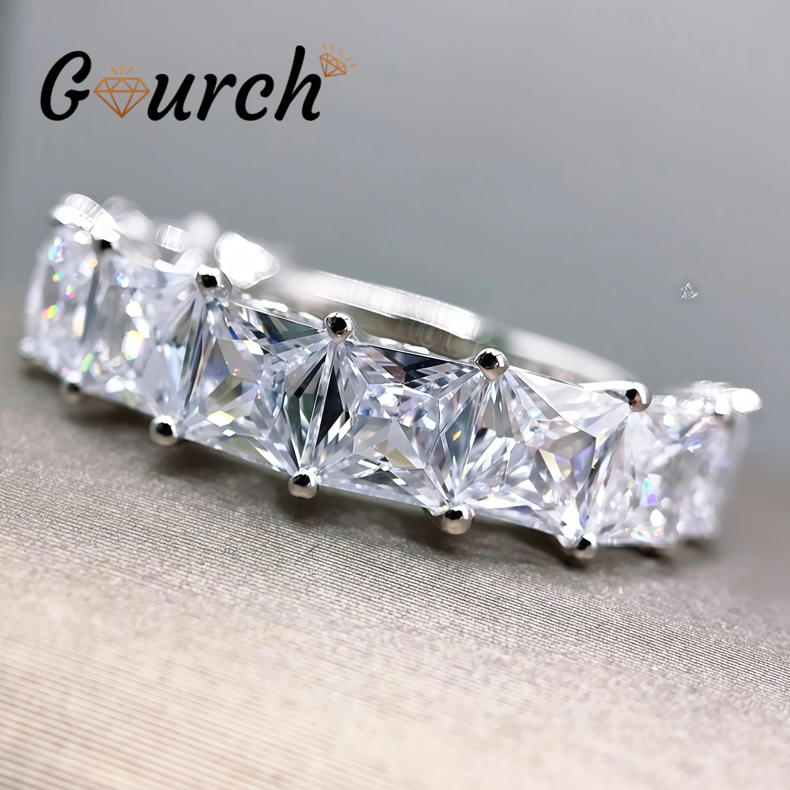 

Кольцо Courch 1,75 карата сзади D Цвет с муассанитом, 100% серебро S925, кольцо для женщин, подарки на годовщину свадьбы, ювелирные изделия
