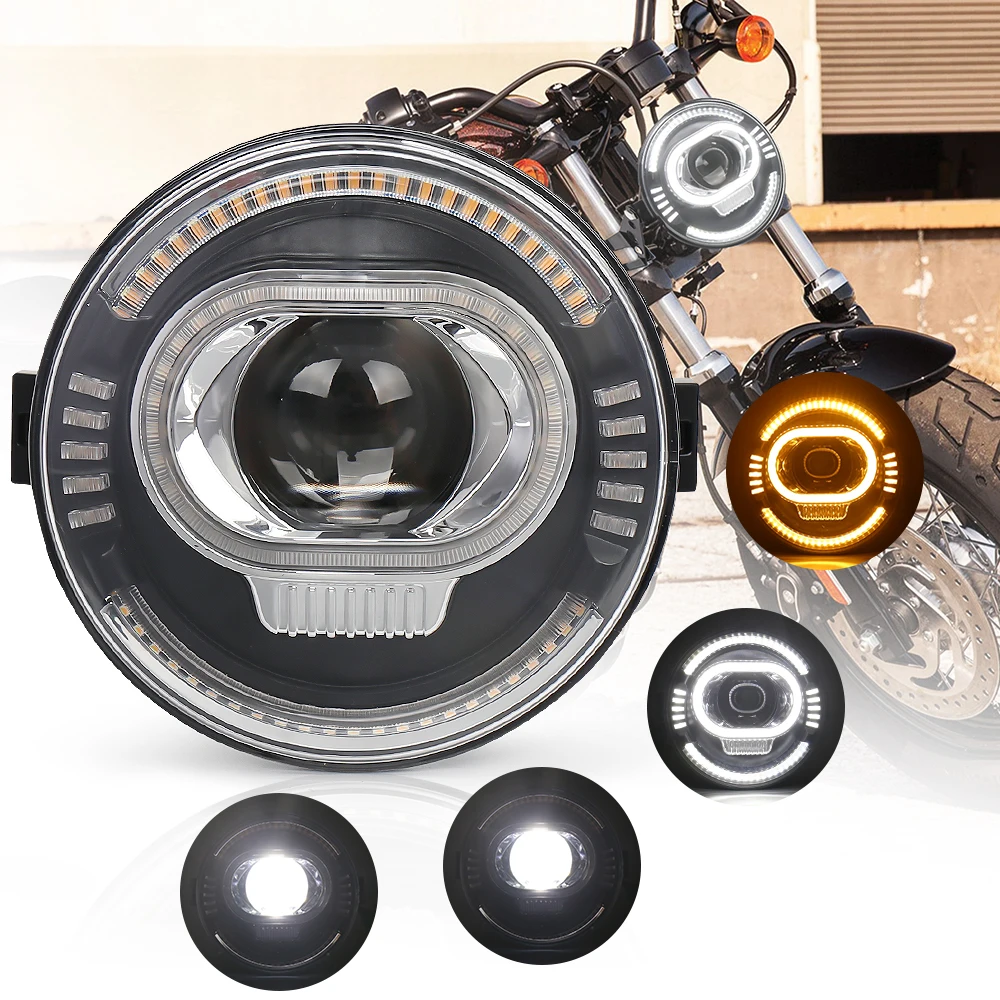 

STLF Motorcycle Led Headlight 7Inch with Bracket Clamp for Universal Motorcycle