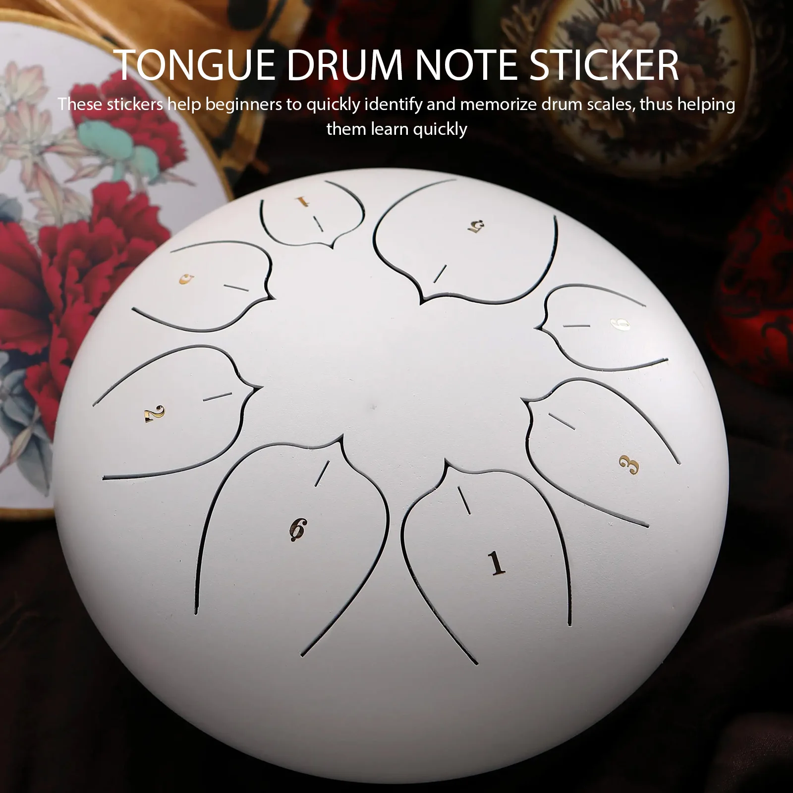 

Tongue Drum Stickers Large Font Music Practice Labels Plastic Music Instrument Supplies Soundmark Decals Wear Resistant Stickers