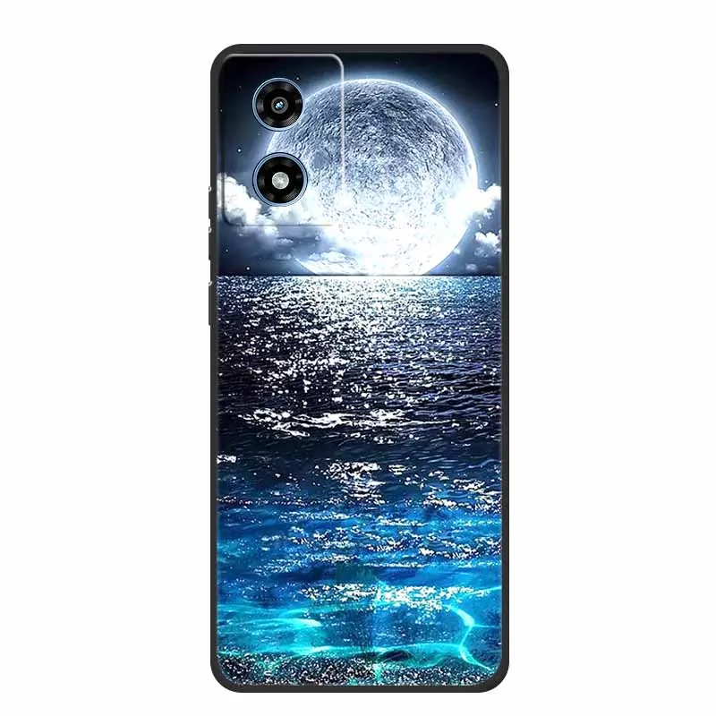 For Moto G Play 2024 Phone Case Shockproof Black Silicone Soft Back Cover Case For Motorola G Play 2024 Case 6.5\