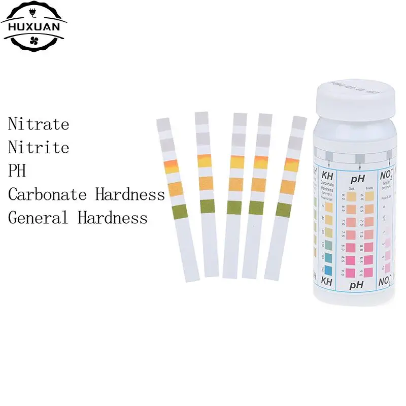 50 Strips 5 in 1 Swimming Pool Spa Water Test Strips Nitrate Nitrite PH Hardness