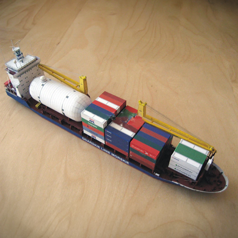 Gdansk البضائع السفينة DIY الحرفية ورقة أطقم منمذجة Gdansk حاوية نموذج باخرة الجمعية كيت #4