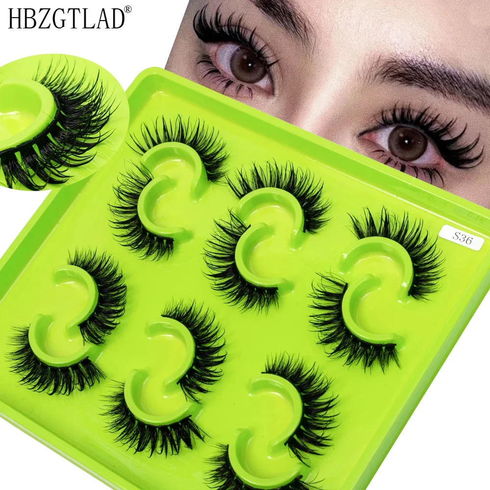 HBZGTLAD 6 أزواج أنثى تأثيري الرموش وهمية الكورية ماكياج نمط جديد المسامير الرطبة ثلاثية الأبعاد رمش السائبة بالجملة مانغا جلدة