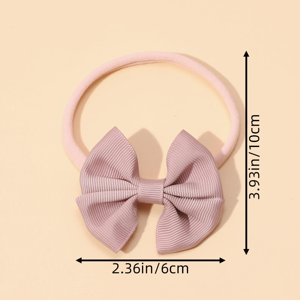 7Pcs/Set Pink Series Baby Headband Ribbon Bow Princess Nylon Hair Bands for Kids Girls Elastic Children\'s  Hair Accessories