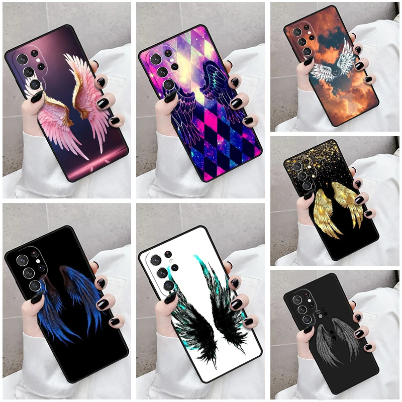 

Чехол для телефона Samsung Galaxy S24 S25 S23 S21fe S22 Ultra Plus Note 10 20, чехол с изысканными крыльями
