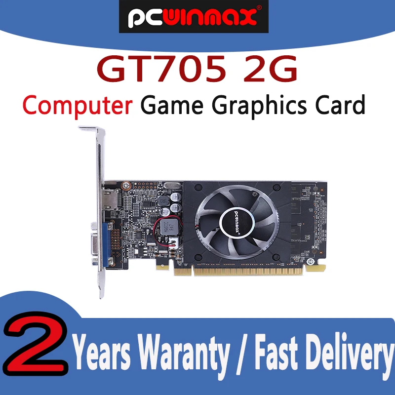 

PCWINMAX GT705 2G DDR3 64Bit Origina Gaming Graphic Card Low Profile for NVDIA GeForce