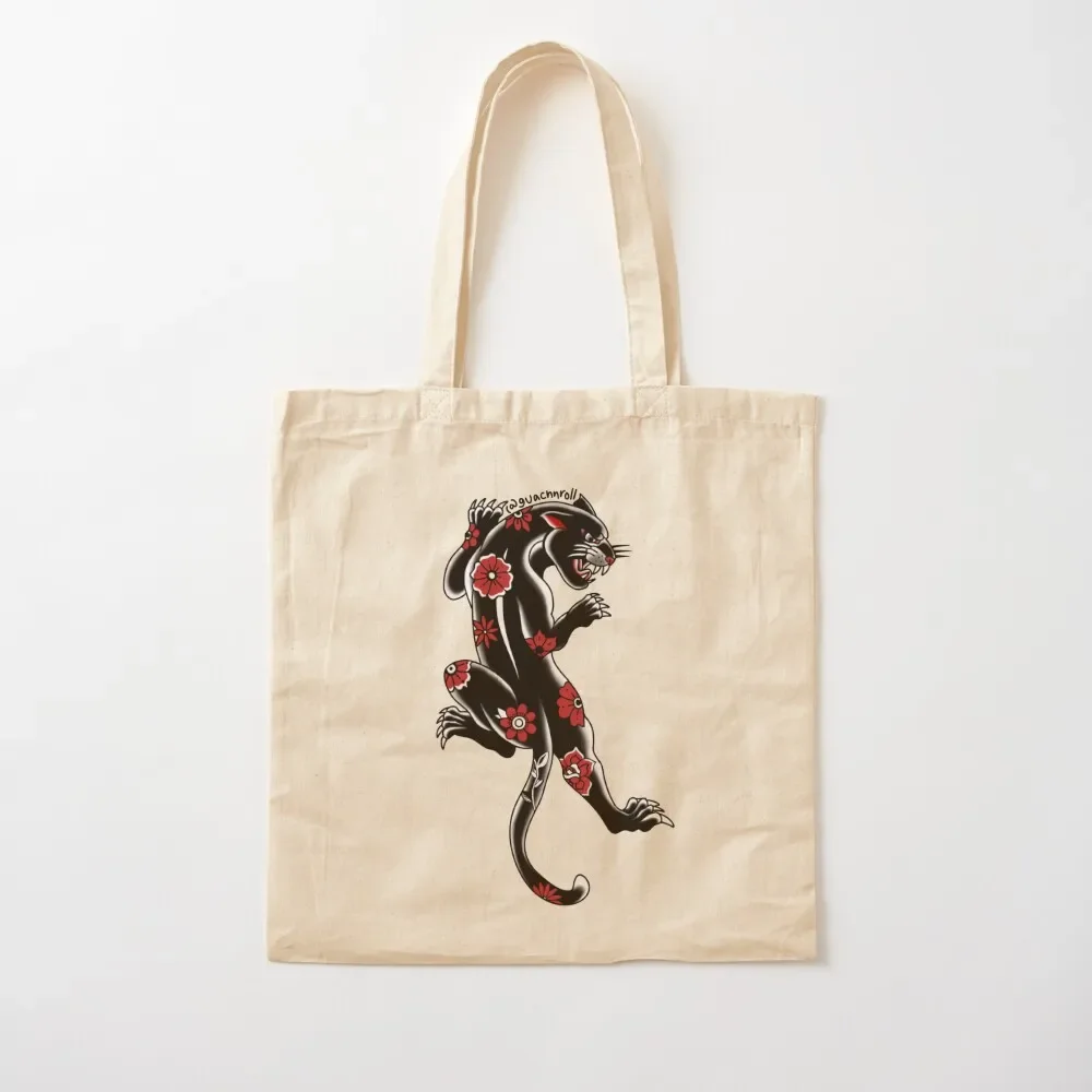 

Flower Panther Tote Bag eco pack shopper bag women shopper bag women canvas shopping cart bags