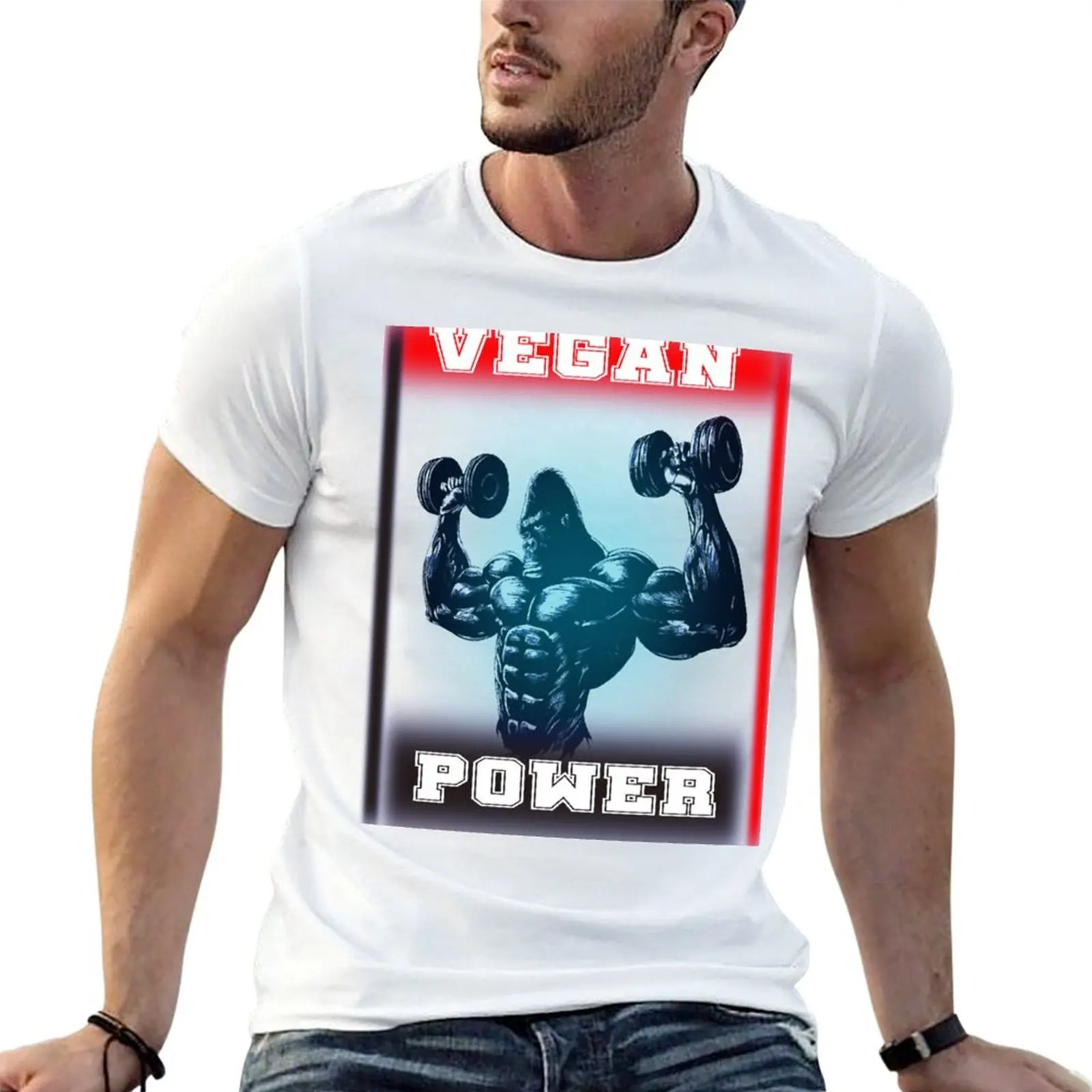 Camiseta vegana para entrenamiento muscular, camiseta de culturismo Gorilla, camiseta protectora solar para exteriores