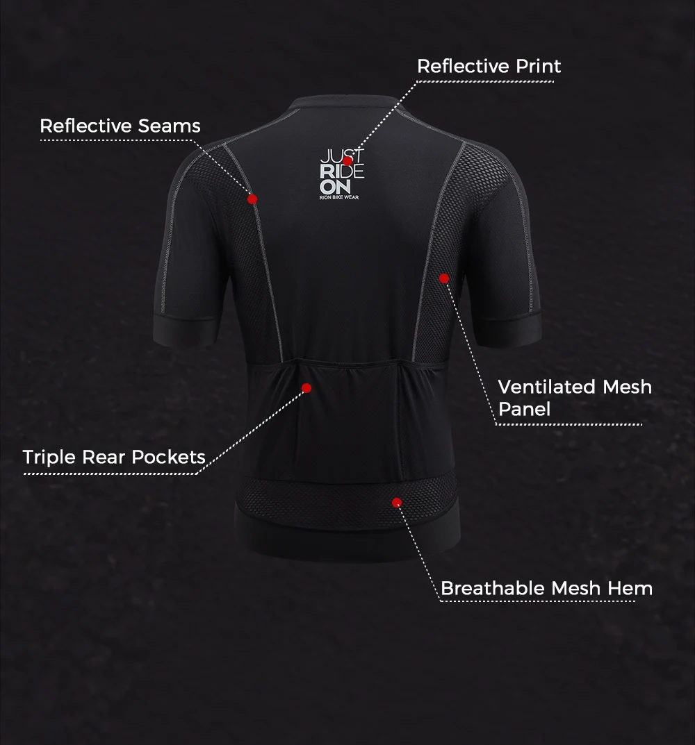 RION Herren-Radtrikot, Fahrradbekleidung, Profi-Mountainbike-MT-Bike-Shirt, UPF 50+, Ausrüstung für Nachtfahrten, Rennbekleidung, Outdoor-Bekleidung. – Detail 9