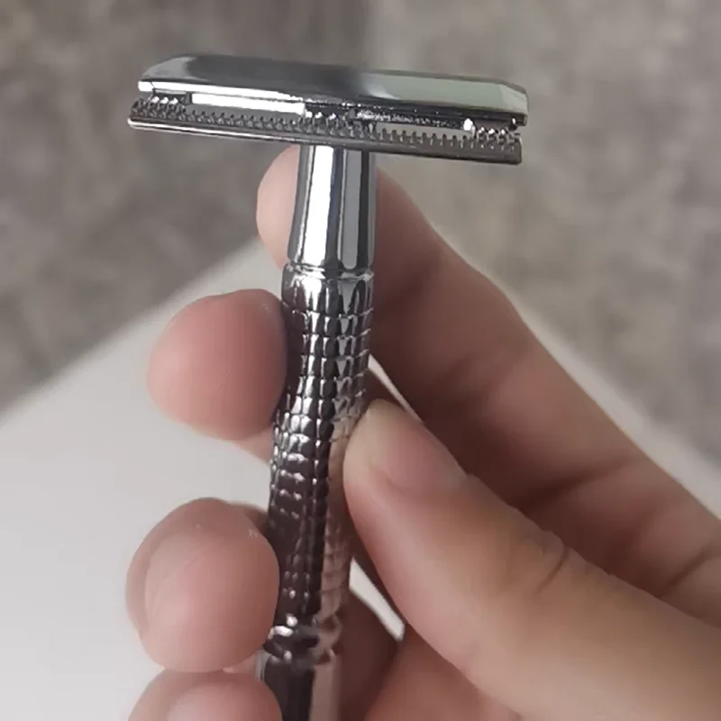 Maquinilla de afeitar de seguridad de doble filo para hombre y mujer, afeitadora de depilación clásica, afeitadora de seguridad ajustable, cuchillas