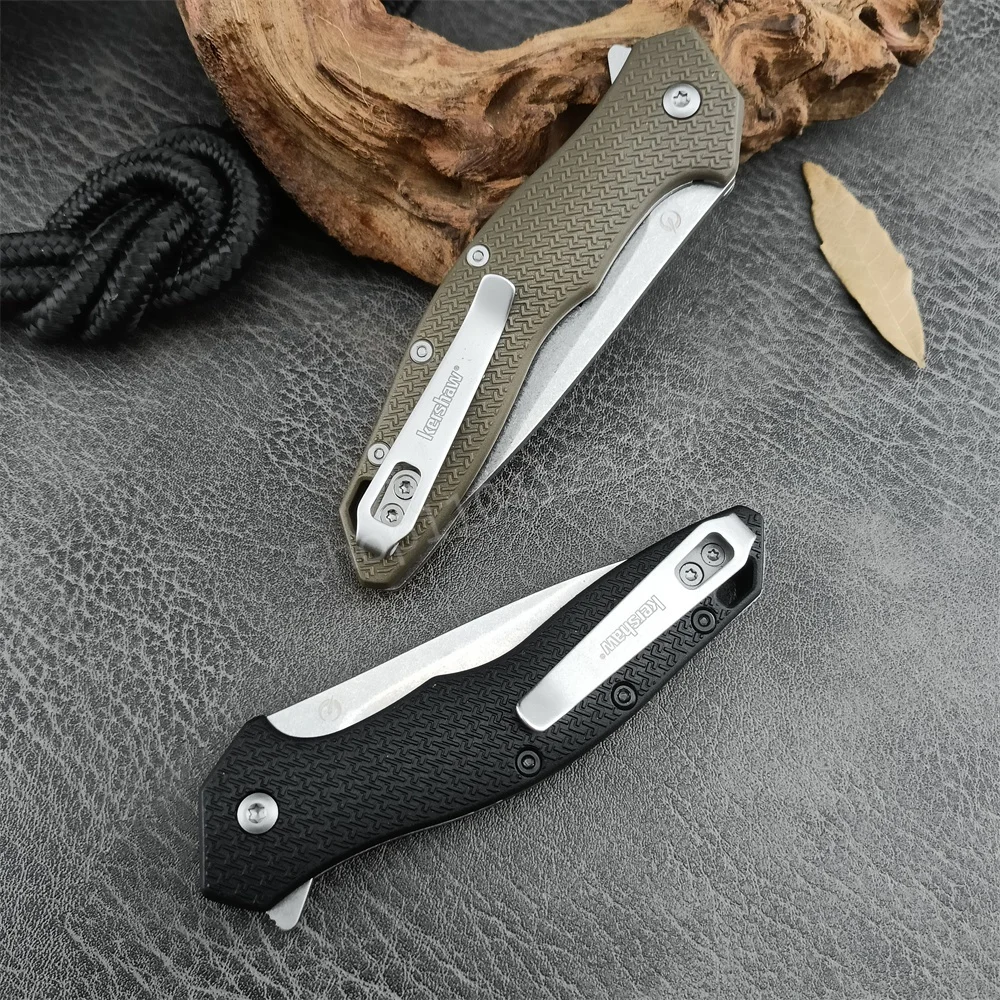 KS 1845 Fodling Knife Outdoor Pocket Knife 8Cr13Mov Blade Nylon Glass Fibre Handle EDC Survival Camping Hiking Hunting Tools