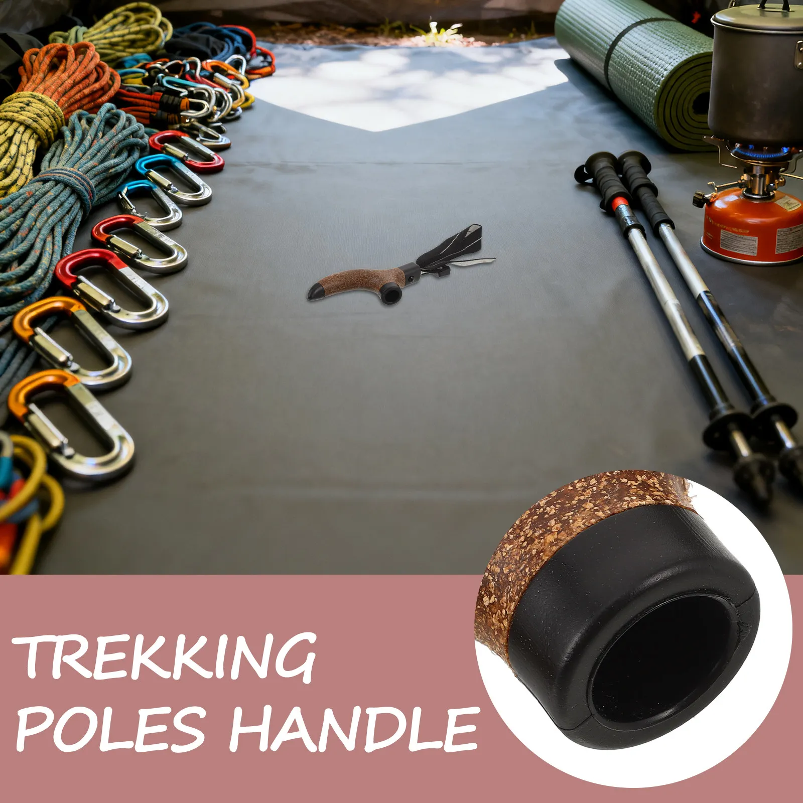 Cork Trekking Pole Handle Hiking Grip Grips Poles Walking Stick Replacement Cane