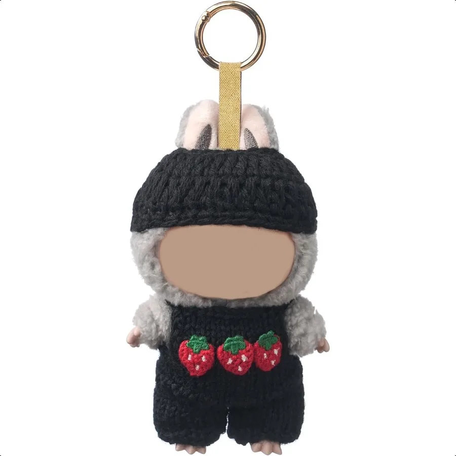 

Doll Clothes 2Piece Set for 6.67 Inch 17cm Doll HandWoven Cashmere Outfit Including Stylish Hat and Cute Strawberry Pattern Clo