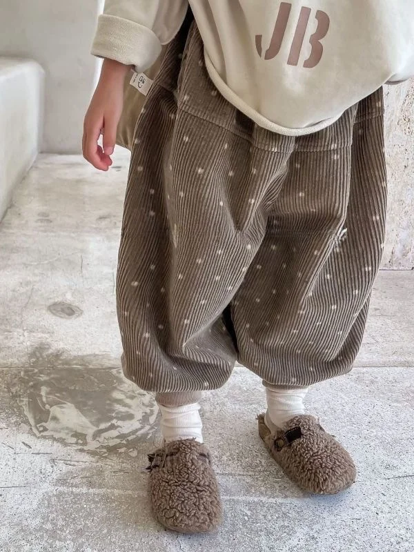 

Детские универсальные вельветовые повседневные брюки Harlan, осень 2024, детские модные универсальные длинные брюки, корейская детская одежда