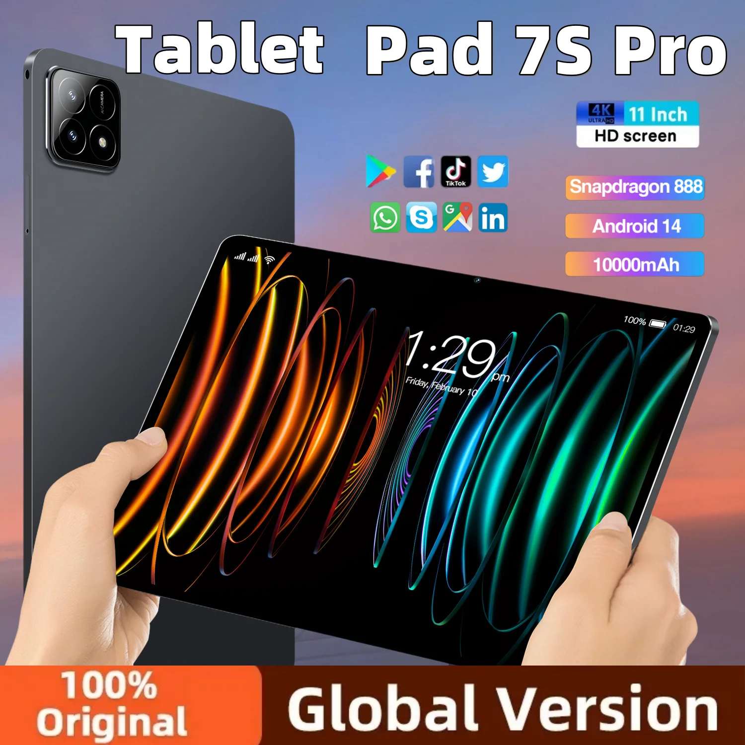 

Xioaml Pad 7S Pro Global Editeionl Newest Tablet 11inch HD 4K Android 14 16GB+1T 5G Dual SIM WiFi Bluetooth GPS Tablet PC 2024