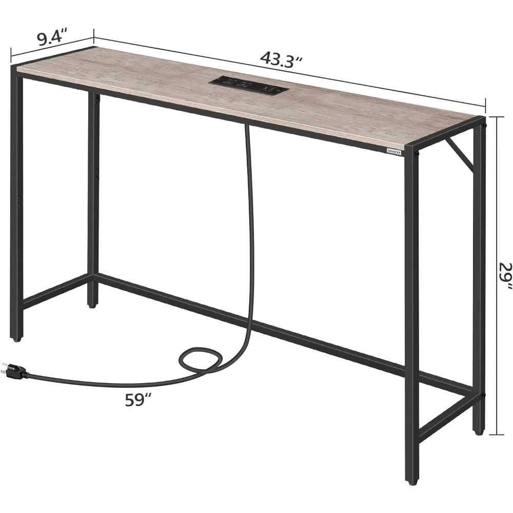 Mesa console estreita para sala de estar, mesa de entrada com usina, atrás da mesa do sofá, estilo simples,