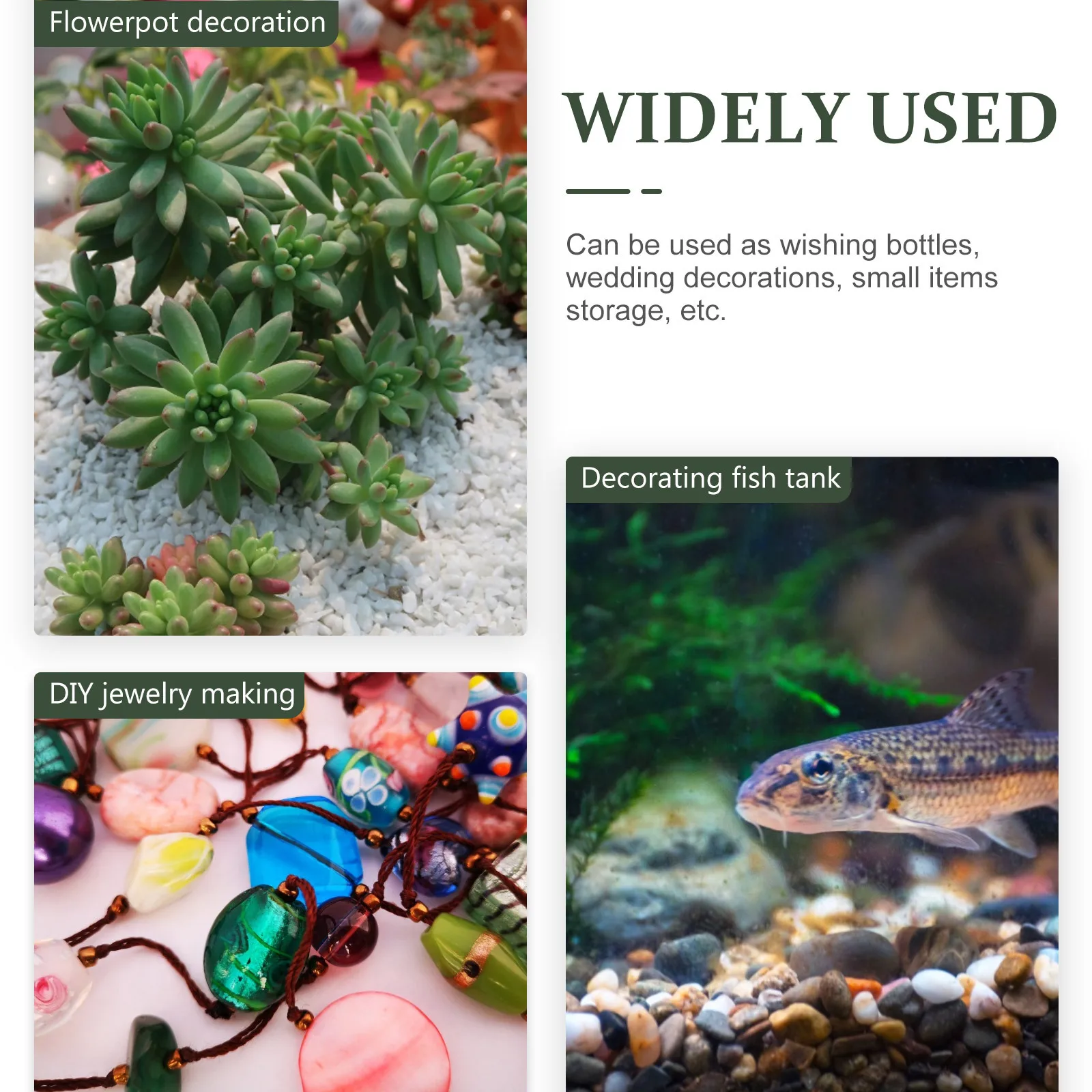 

7Pcs Wishing Bottle Decor Creative Gravel Glass Jar for Home Office Decoration Unique Gift Storage Wedding Party Favors