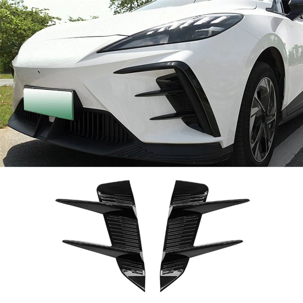 4x Car Front Bumper Spoiler Side Air Vent Trim Cover Trim for MG 4 MG4 EV Mulan 2023 Accessories