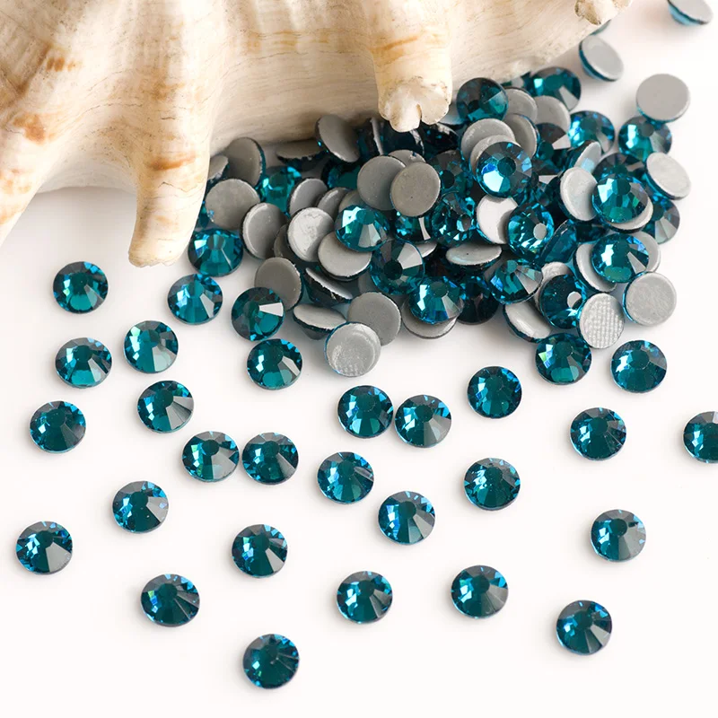 PUBRILEX Originalfarben Hotfix Strasssteine 14 Facetten Flache Rückseite Kristall Strass für Kleidung, Schuhe und Accessoires – Detail 11