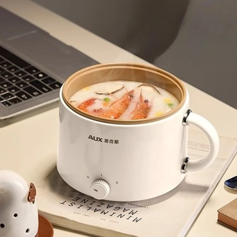 وعاء طباخ كهربائي صغير، تصميم تبخير وغليان 2 في 1، طلاء غير لاصق، غطاء بصري، سلك قابل للإزالة، تخزين مدمج