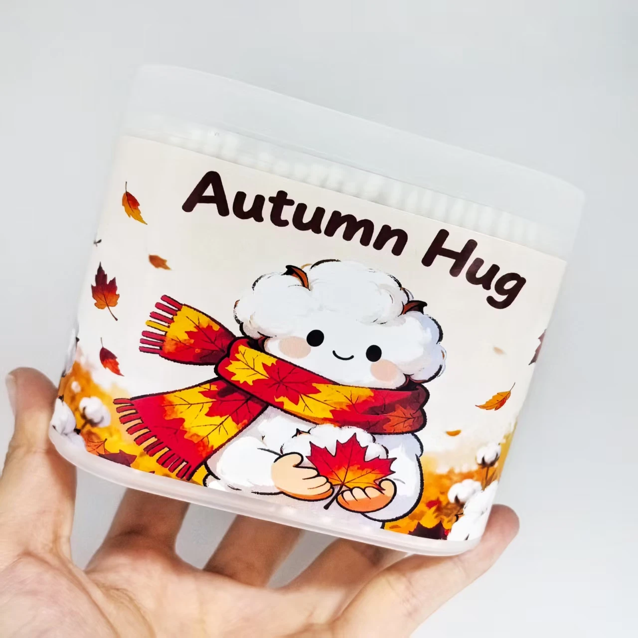 600개 메이플 리프 엘리먼트 면봉 가을 시리즈 양면 면봉 파인 액시스 스크류 라운드 양면 면봉