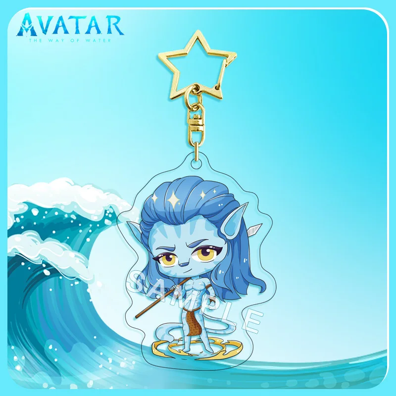 New Disney Anime Figure Avatar Acrylic Star Keychain Jake Sully Neytiri Pendant Keyring Car Backpack Key Chain Kids Gifts